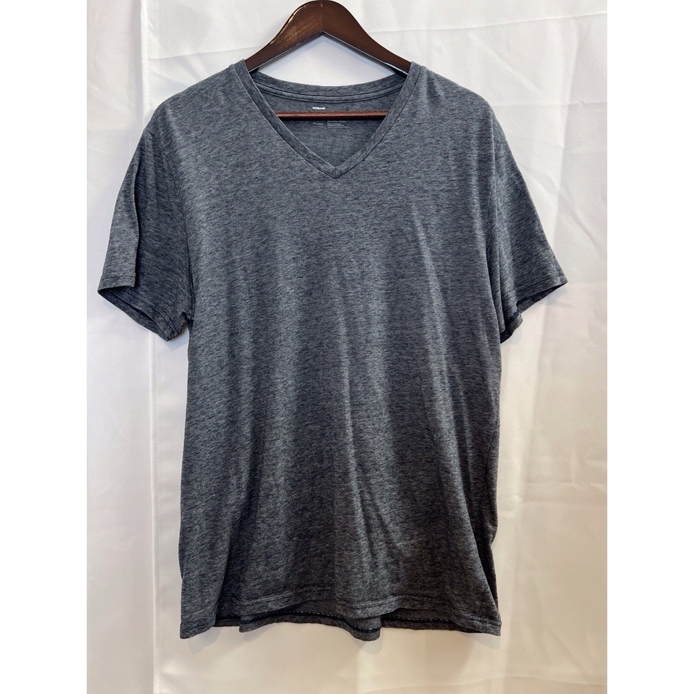 Public Opinion Navy White Small Striped V-neck Short Sleeve Tee, Men's Size XXL